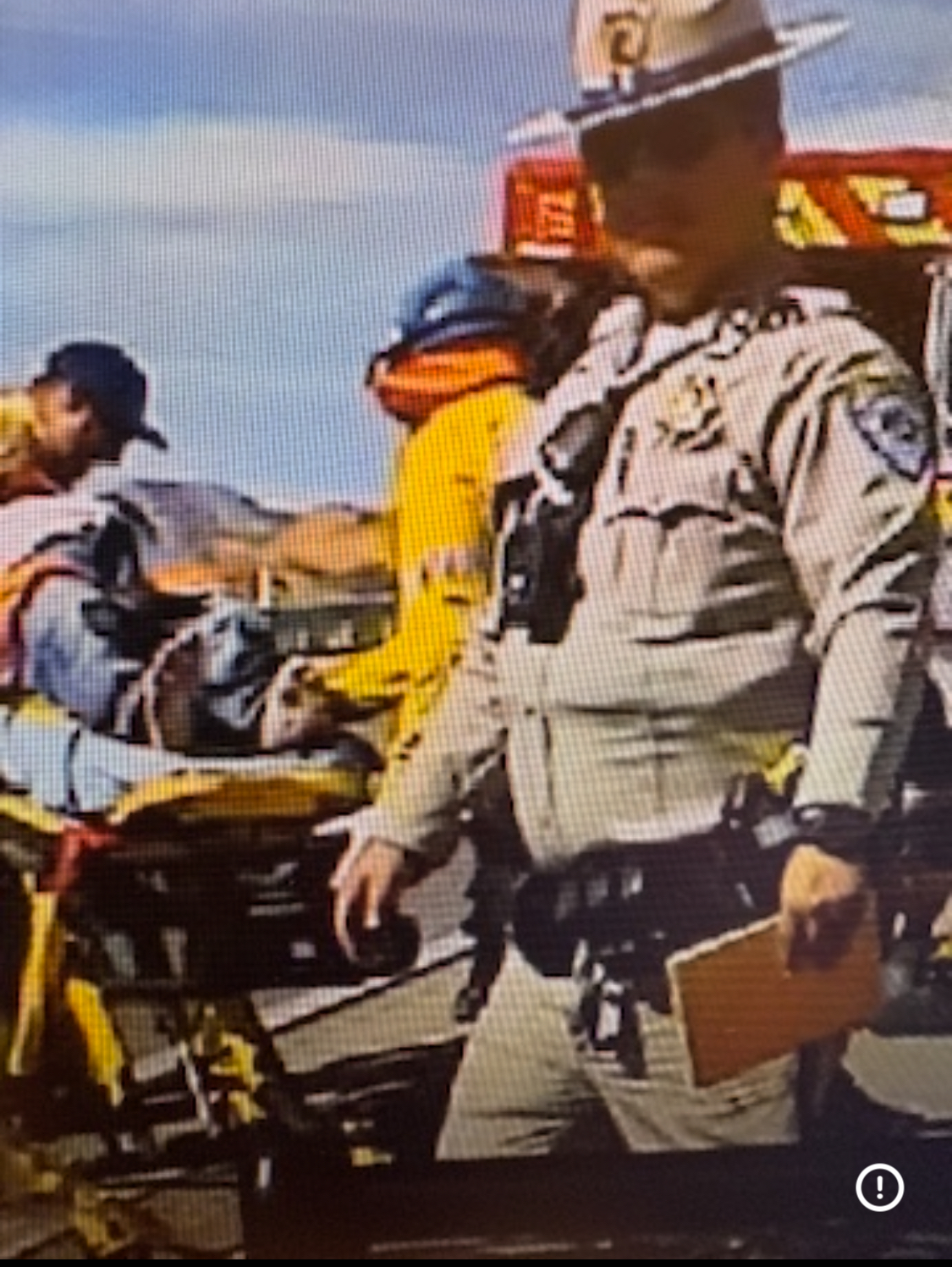 October 11 2024 — White Ford F-150 on I-15 shoulder — CHP on scene — Body Cam visible on chest