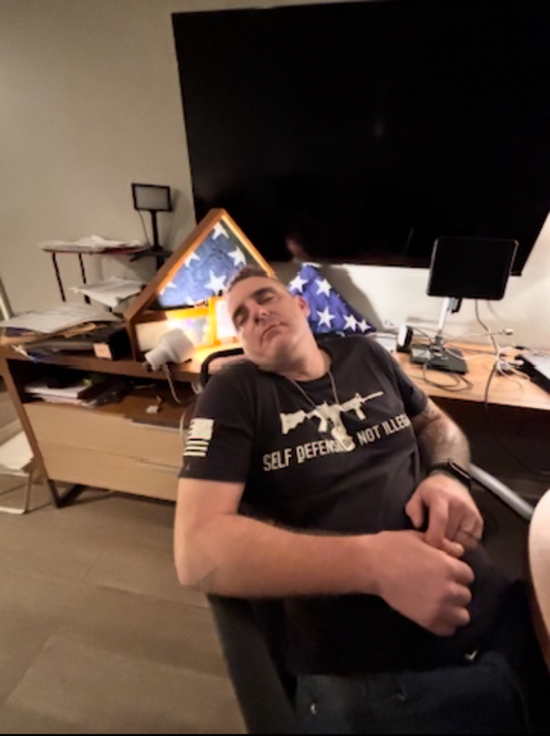 Harley Davidson Iron 883 — side shot — mangled handlebars bent forks